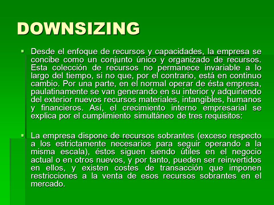 DOWNSIZING