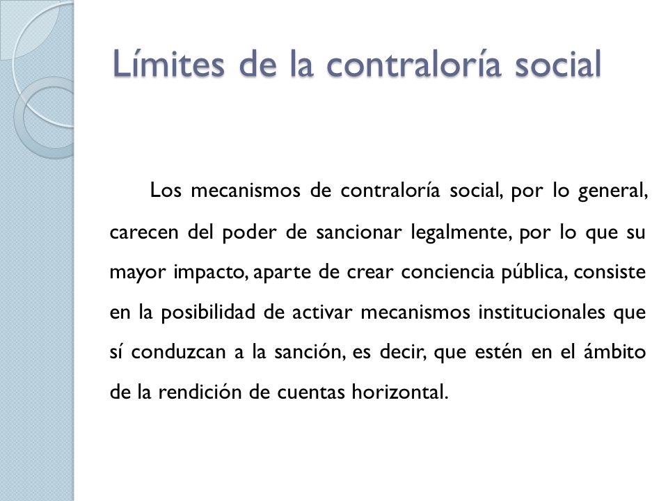 Límites de la contraloría social