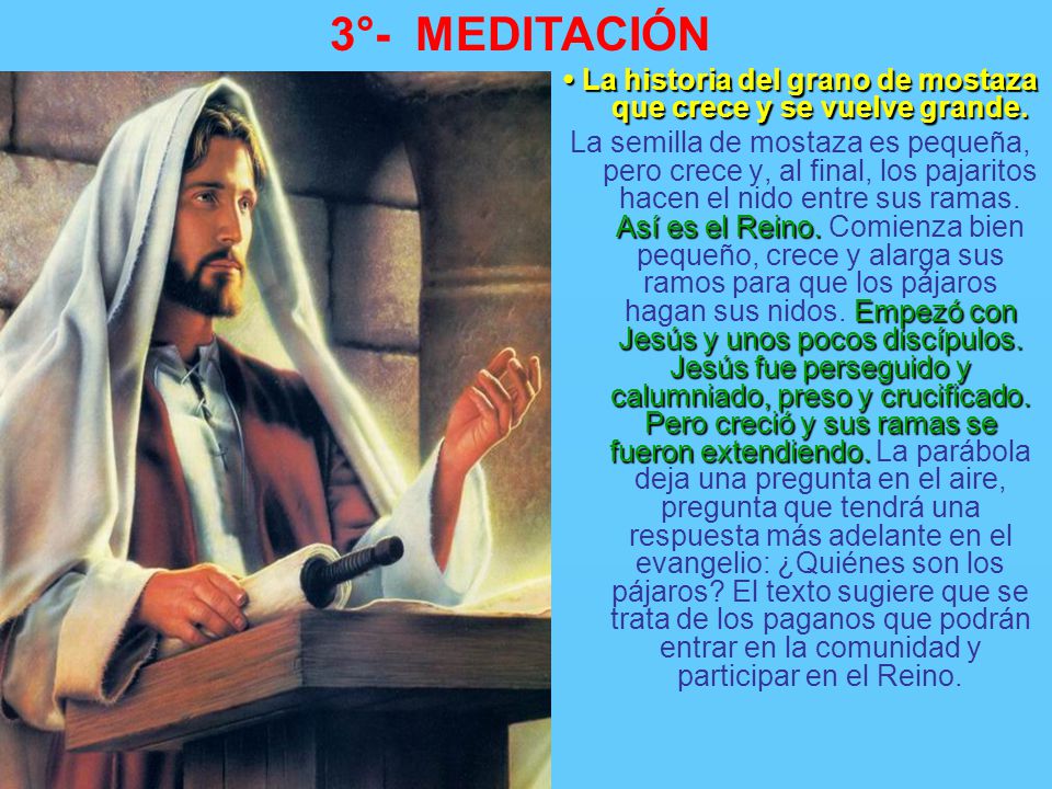 • La historia del grano de mostaza que crece y se vuelve grande.