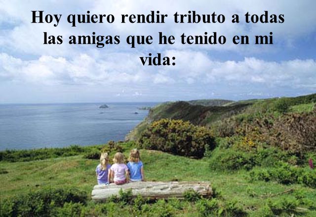 Hoy quiero rendir tributo a todas las amigas que he tenido en mi vida: