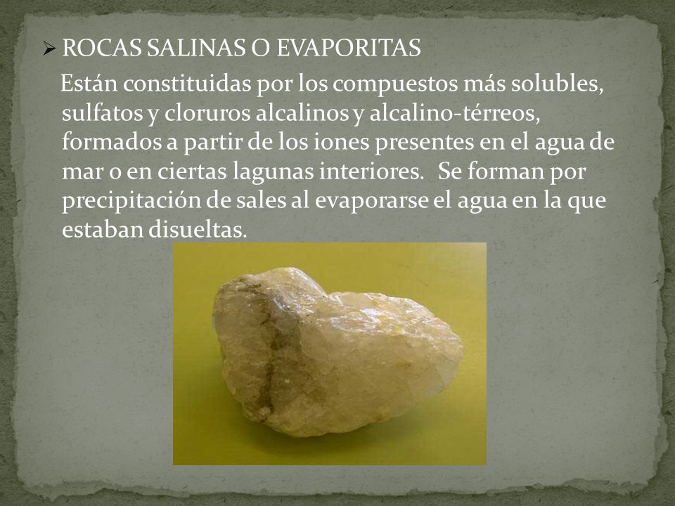 ROCAS SALINAS O EVAPORITAS