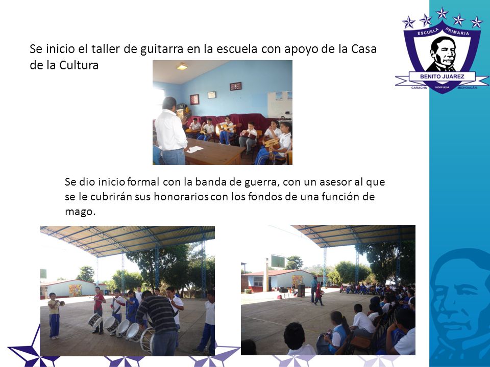 Se inicio el taller de guitarra en la escuela con apoyo de la Casa de la Cultura