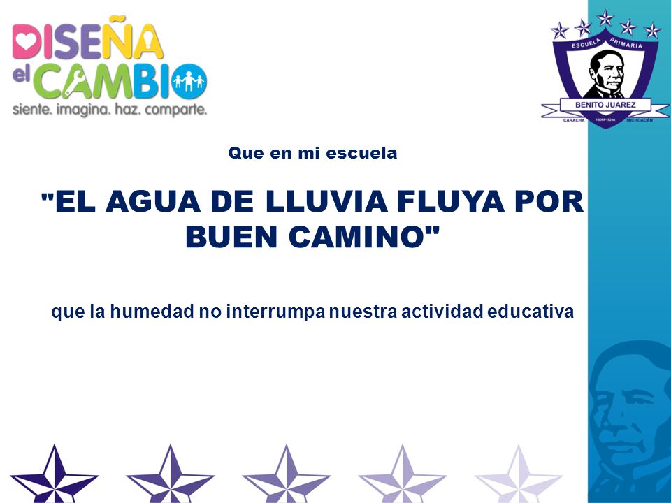 Que en mi escuela EL AGUA DE LLUVIA FLUYA POR BUEN CAMINO que la humedad no interrumpa nuestra actividad educativa