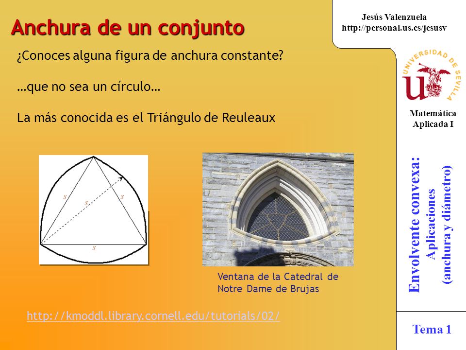 Anchura de un conjunto ¿Conoces alguna figura de anchura constante