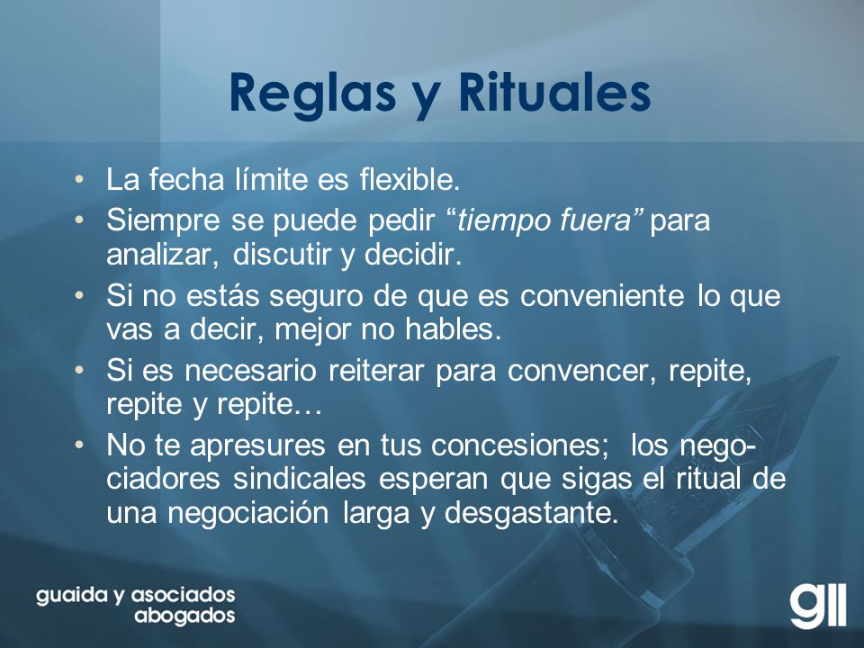 Reglas y Rituales La fecha límite es flexible.