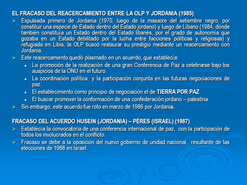 EL FRACASO DEL REACERCAMIENTO ENTRE LA OLP Y JORDANIA (1985)
