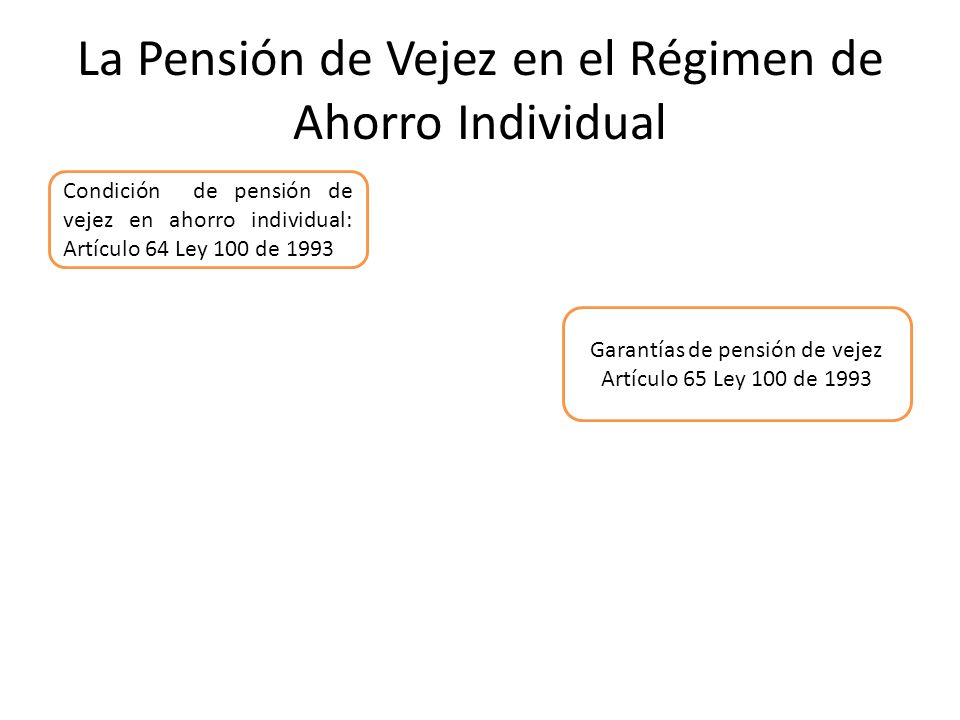 La Pensión de Vejez en el Régimen de Ahorro Individual