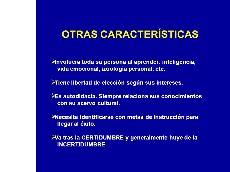 OTRAS CARACTERÍSTICAS