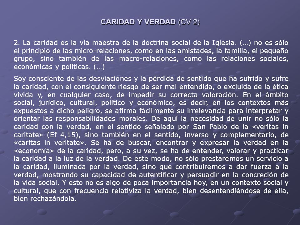 CARIDAD Y VERDAD (CV 2)
