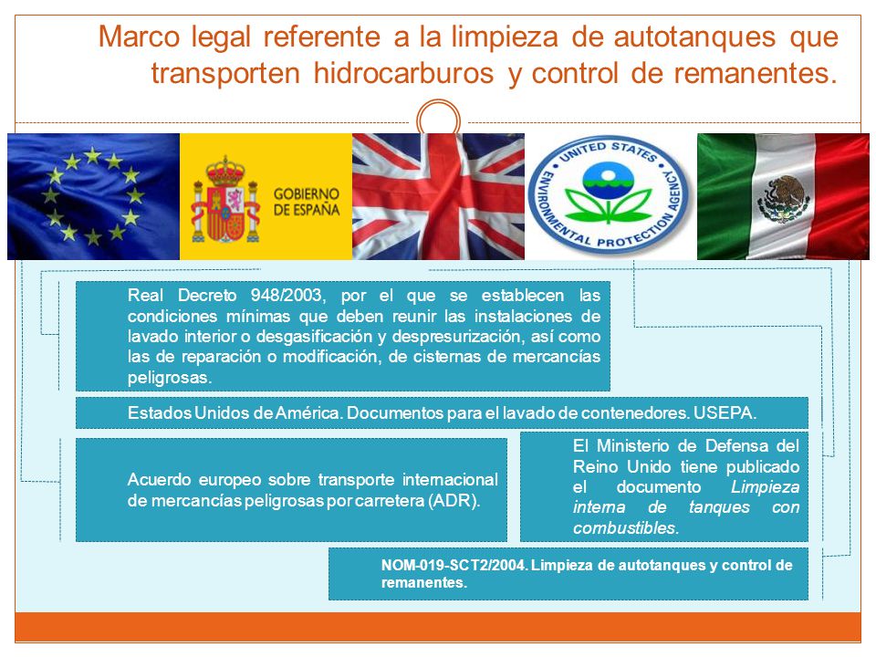 Marco legal referente a la limpieza de autotanques que transporten hidrocarburos y control de remanentes.
