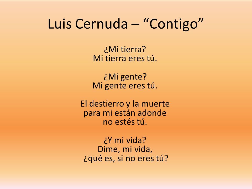 Luis Cernuda – Contigo