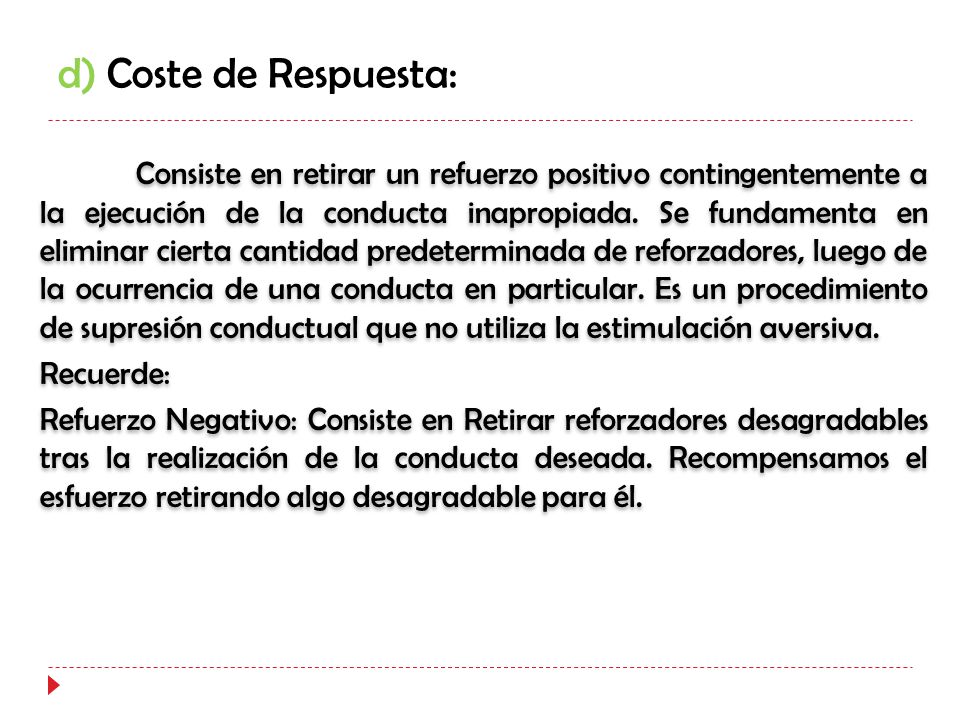 d) Coste de Respuesta: