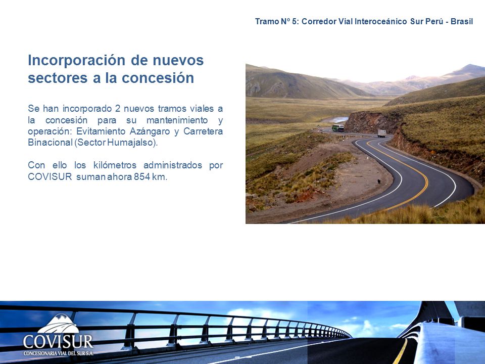 Tramo Nº 5: Corredor Vial Interoceánico Sur Perú - Brasil