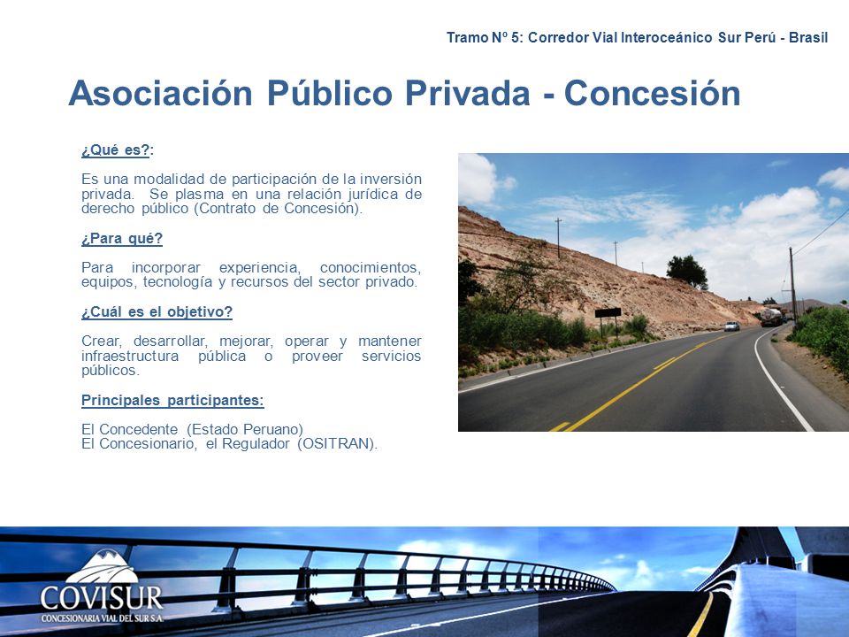 Tramo Nº 5: Corredor Vial Interoceánico Sur Perú - Brasil