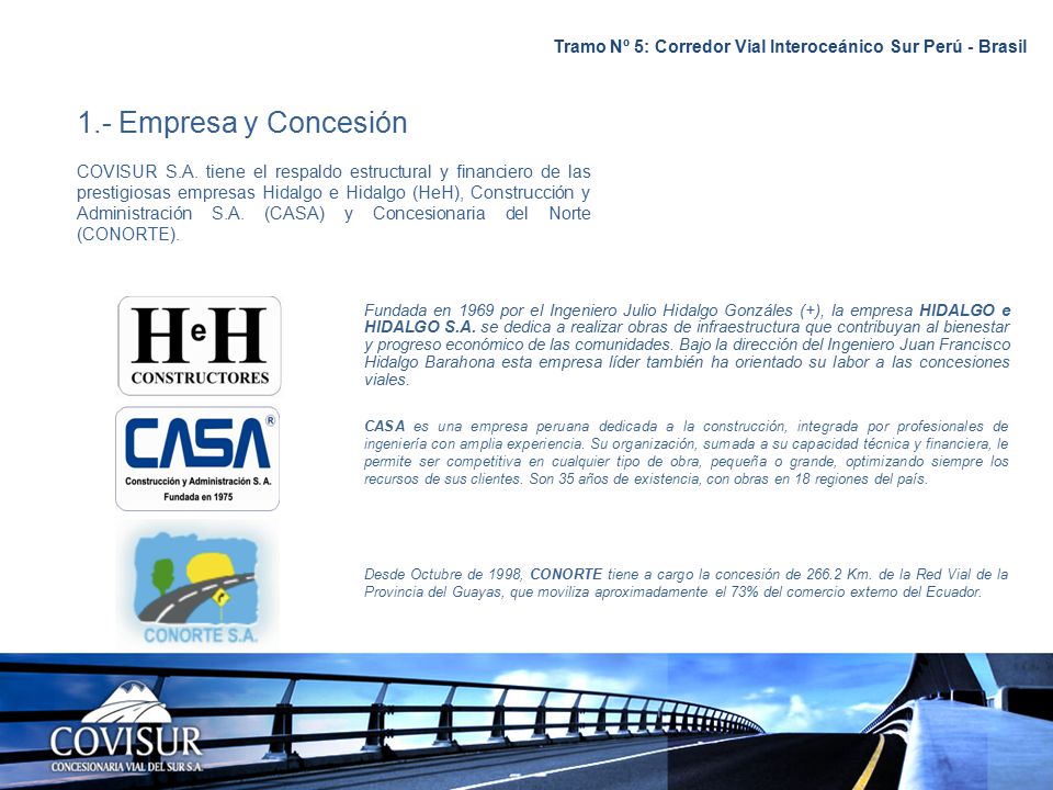 Tramo Nº 5: Corredor Vial Interoceánico Sur Perú - Brasil