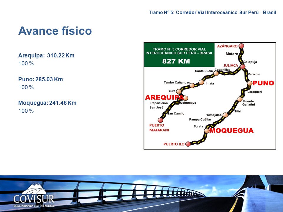 Tramo Nº 5: Corredor Vial Interoceánico Sur Perú - Brasil