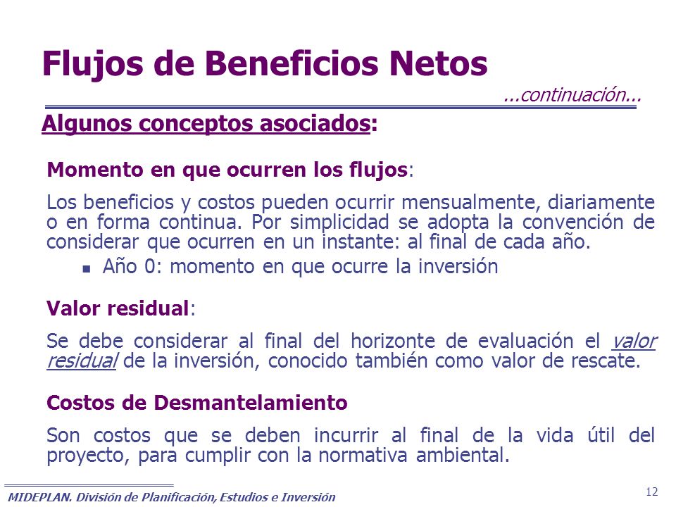 Flujos de Beneficios Netos