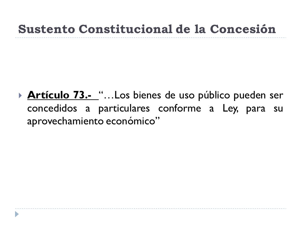 Sustento Constitucional de la Concesión