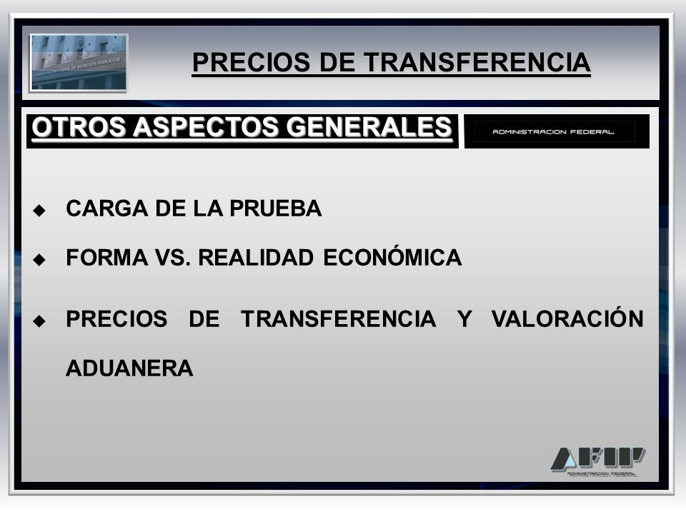 PRECIOS DE TRANSFERENCIA