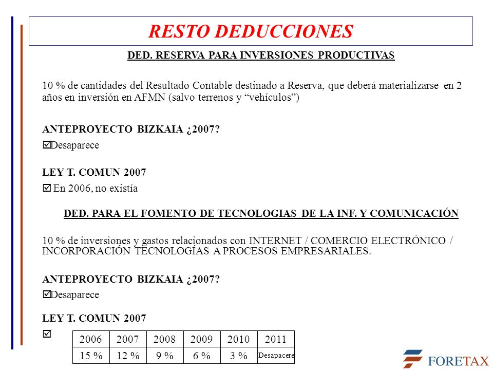 DED. PARA EL FOMENTO DE TECNOLOGIAS DE LA INF. Y COMUNICACIÓN