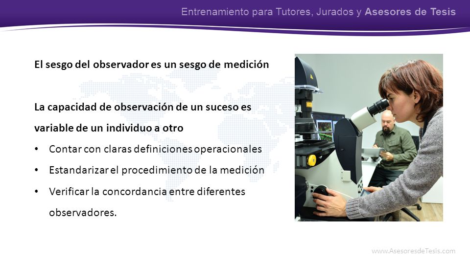 El sesgo del observador es un sesgo de medición