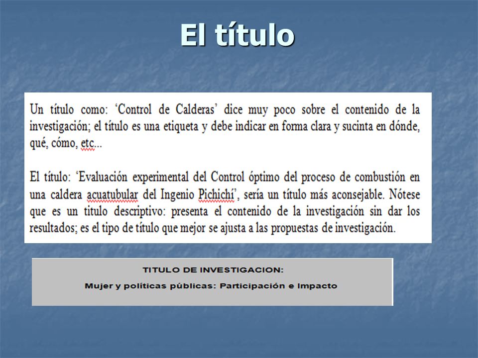 El título