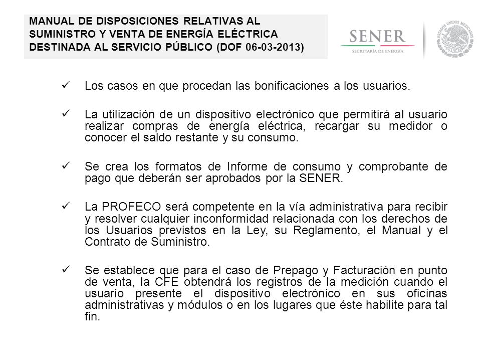 Los casos en que procedan las bonificaciones a los usuarios.