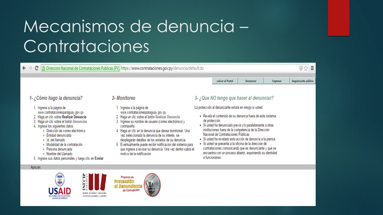 Mecanismos de denuncia – Contrataciones