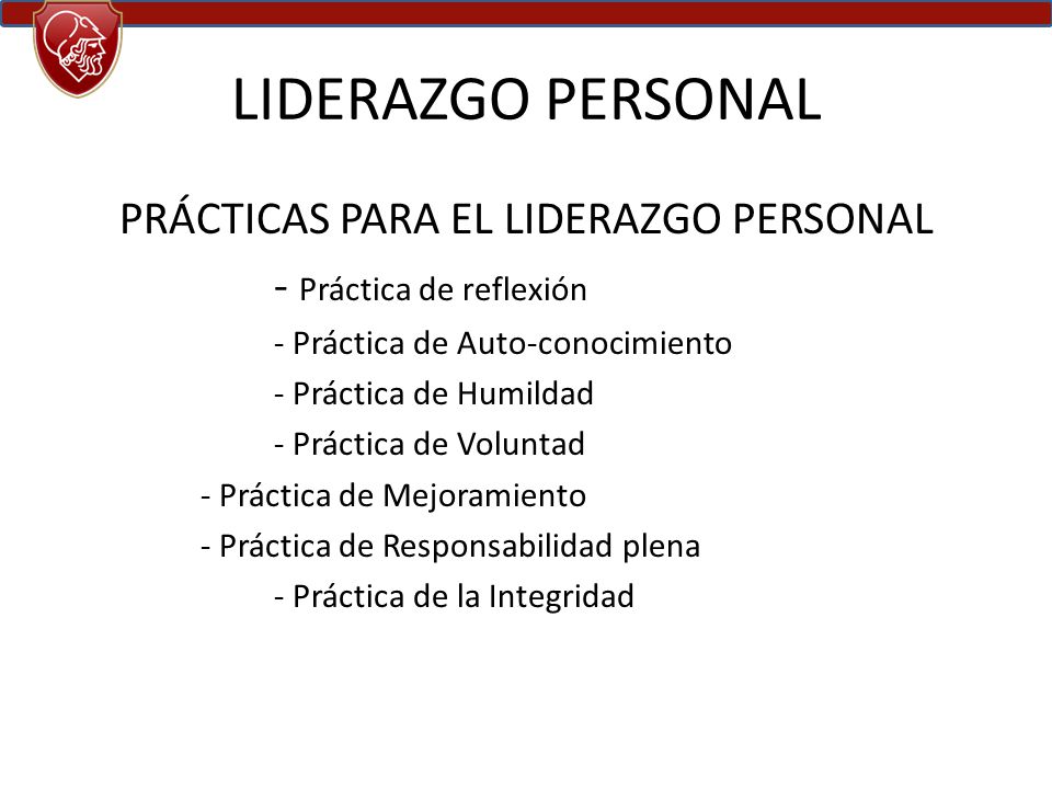 PRÁCTICAS PARA EL LIDERAZGO PERSONAL