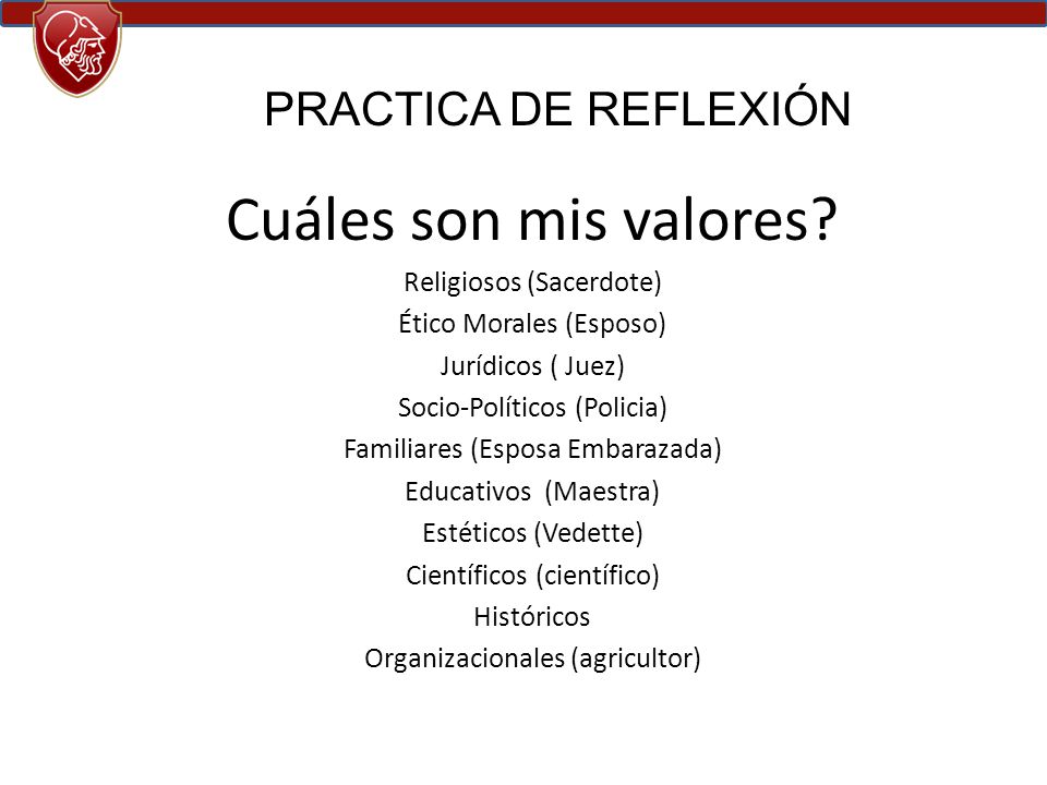 Cuáles son mis valores PRACTICA DE REFLEXIÓN Religiosos (Sacerdote)