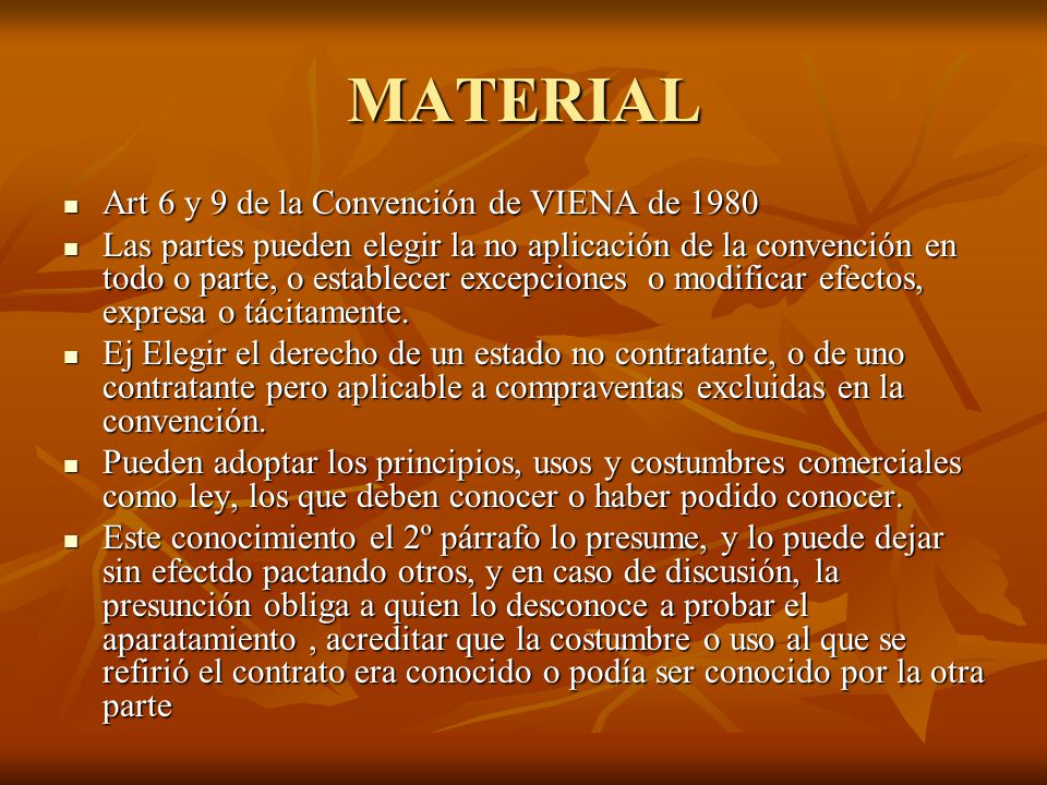 MATERIAL Art 6 y 9 de la Convención de VIENA de 1980