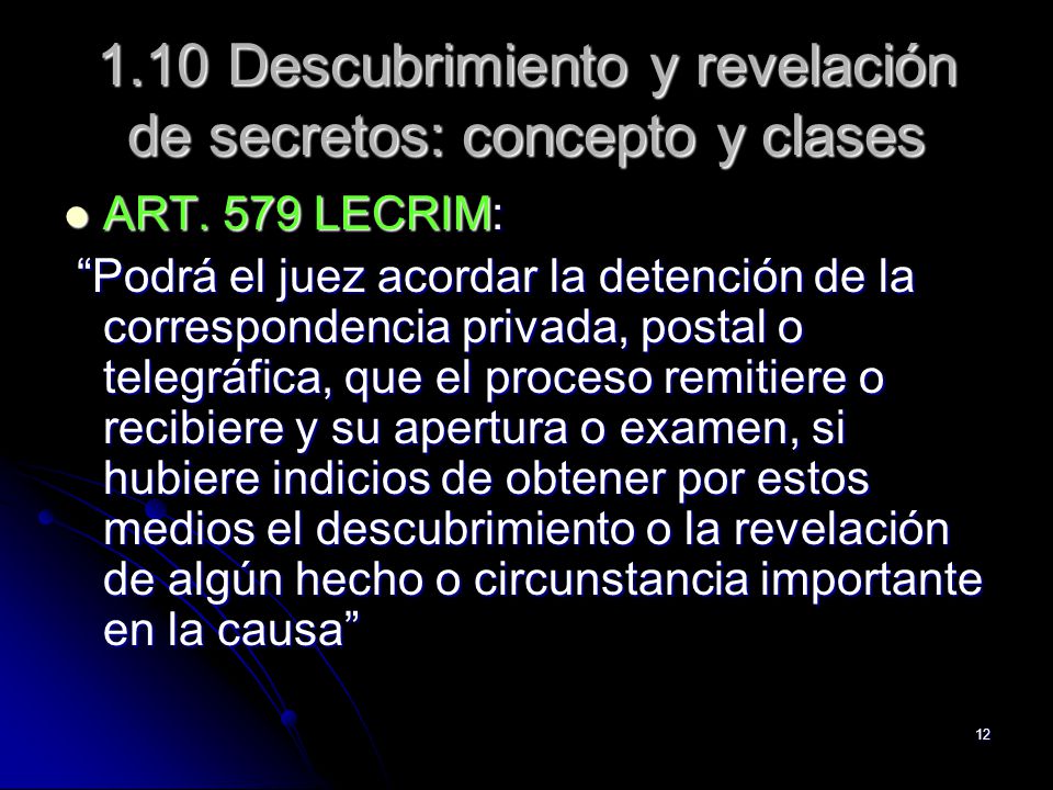 1.10 Descubrimiento y revelación de secretos: concepto y clases