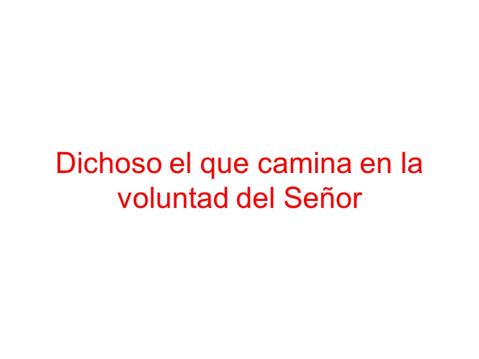 Dichoso el que camina en la voluntad del Señor