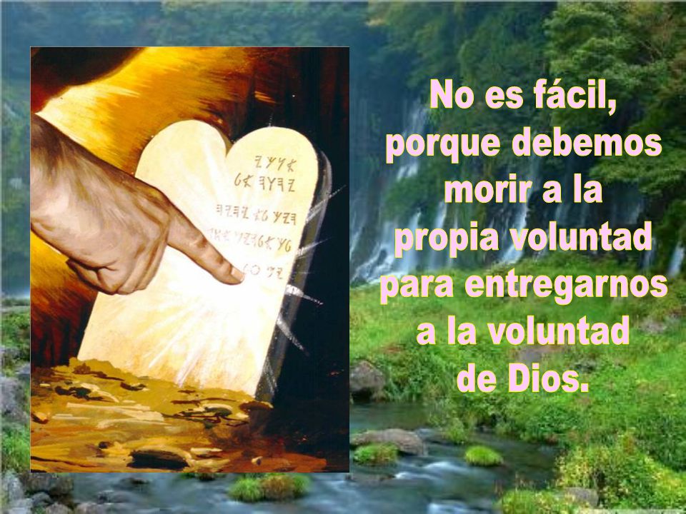 No es fácil, porque debemos morir a la propia voluntad para entregarnos a la voluntad de Dios.
