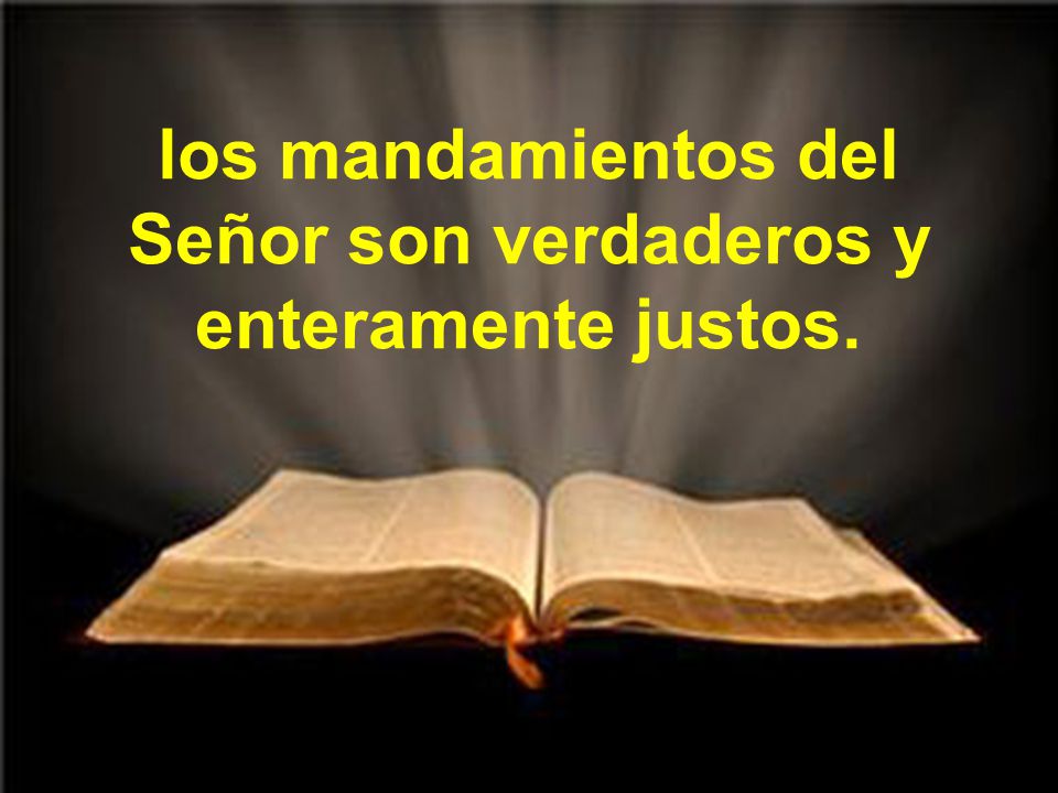 los mandamientos del Señor son verdaderos y enteramente justos.