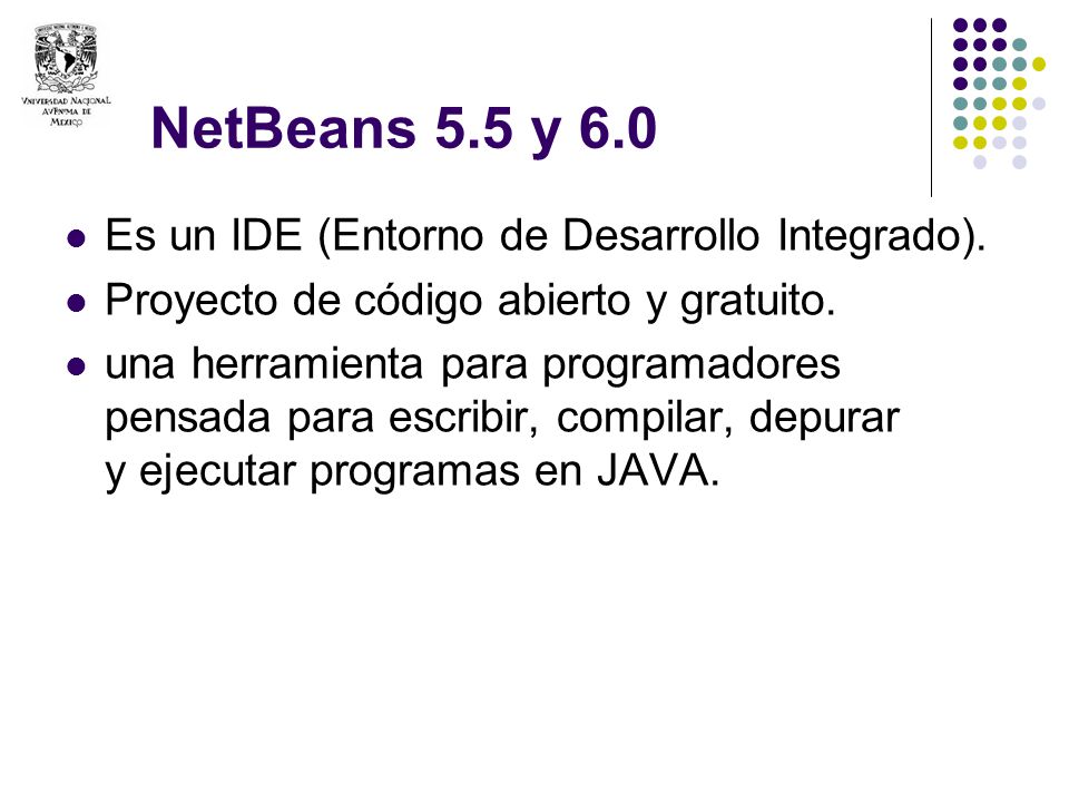 NetBeans 5.5 y 6.0 Es un IDE (Entorno de Desarrollo Integrado).