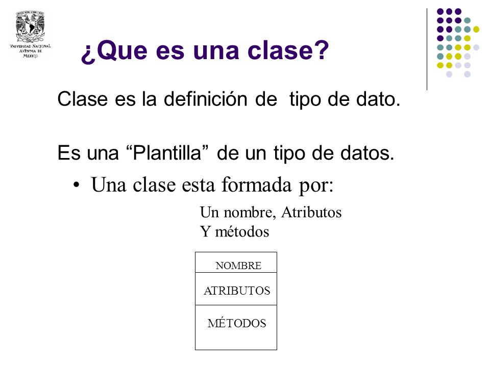 ¿Que es una clase Una clase esta formada por: