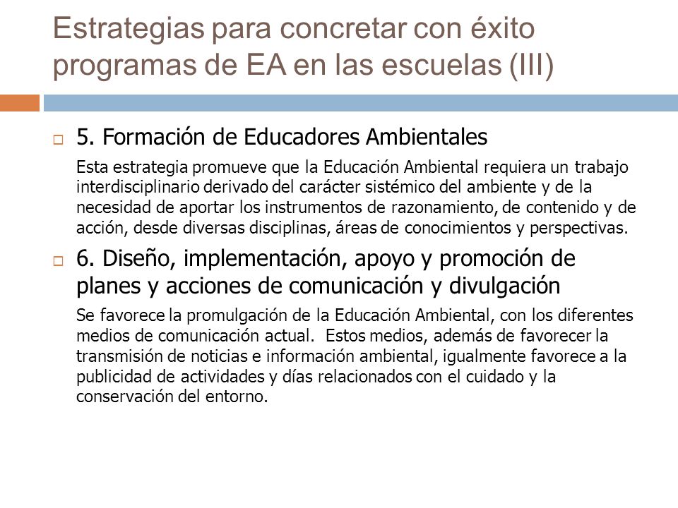 Estrategias para concretar con éxito programas de EA en las escuelas (III)