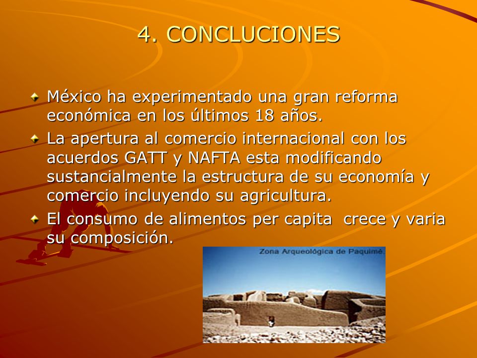 4. CONCLUCIONES México ha experimentado una gran reforma económica en los últimos 18 años.