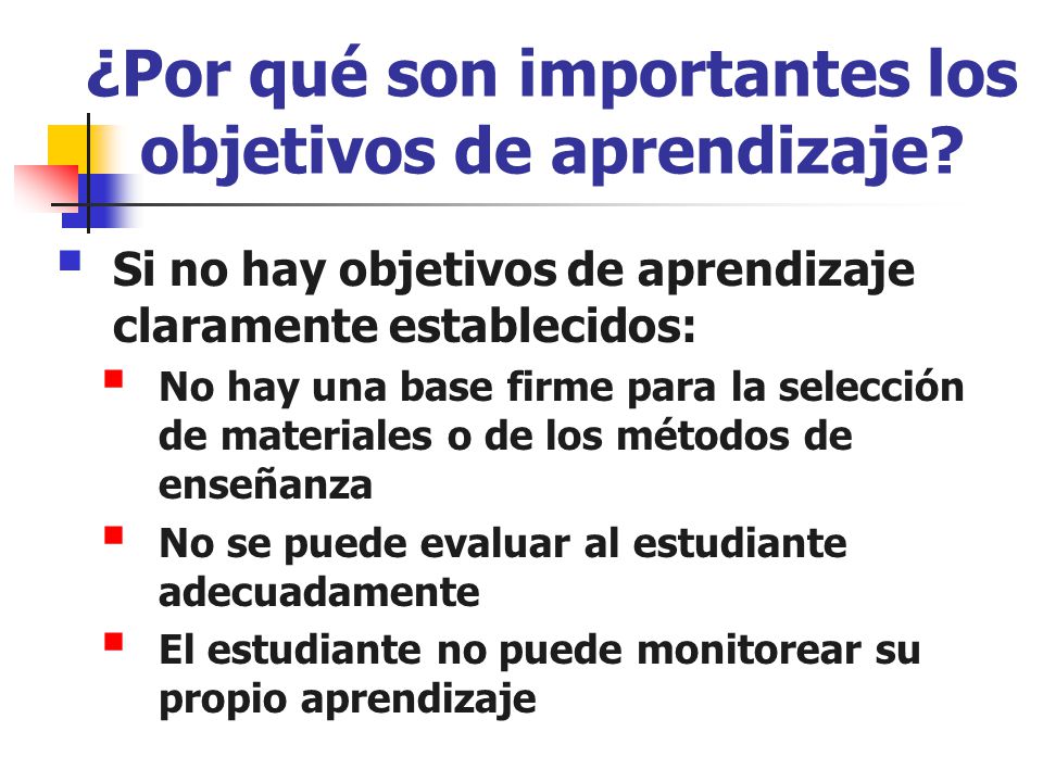 ¿Por qué son importantes los objetivos de aprendizaje