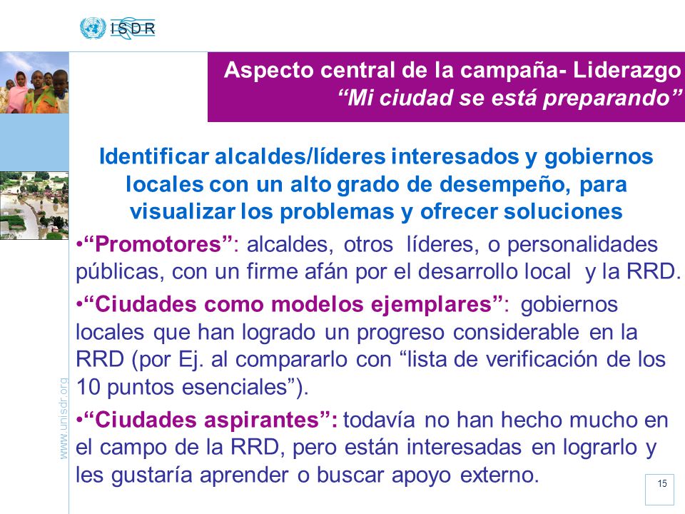 Aspecto central de la campaña- Liderazgo Mi ciudad se está preparando