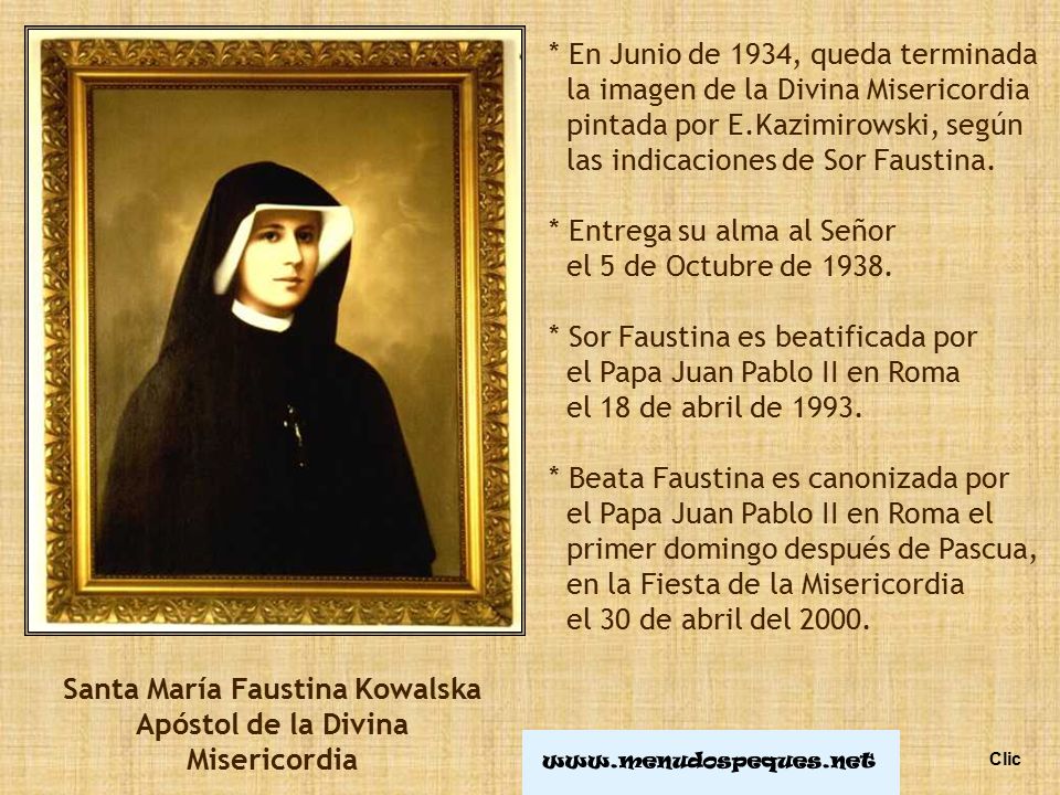 Santa María Faustina Kowalska Apóstol de la Divina Misericordia