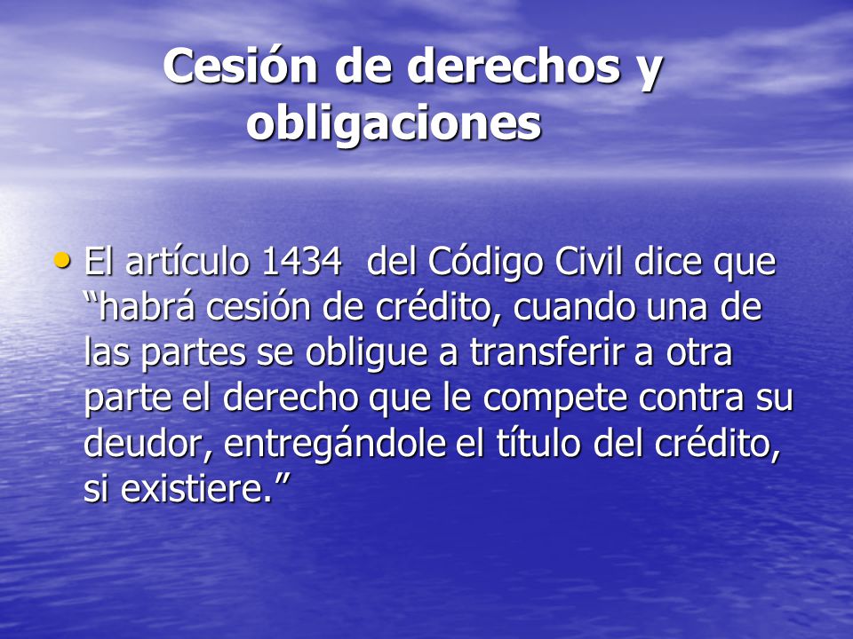 Cesión de derechos y obligaciones