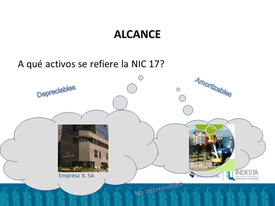 ALCANCE A qué activos se refiere la NIC 17 Amortizables Depreciables