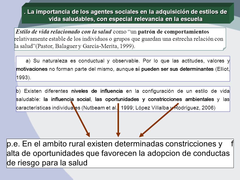 . La importancia de los agentes sociales en la adquisición de estilos de vida saludables, con especial relevancia en la escuela