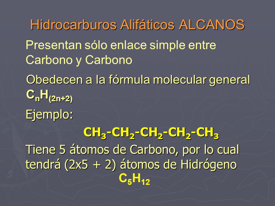 Hidrocarburos Alifáticos ALCANOS