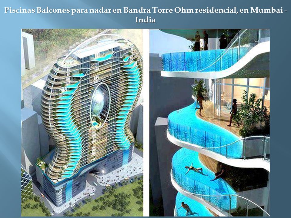 Piscinas Balcones para nadar en Bandra Torre Ohm residencial, en Mumbai - India