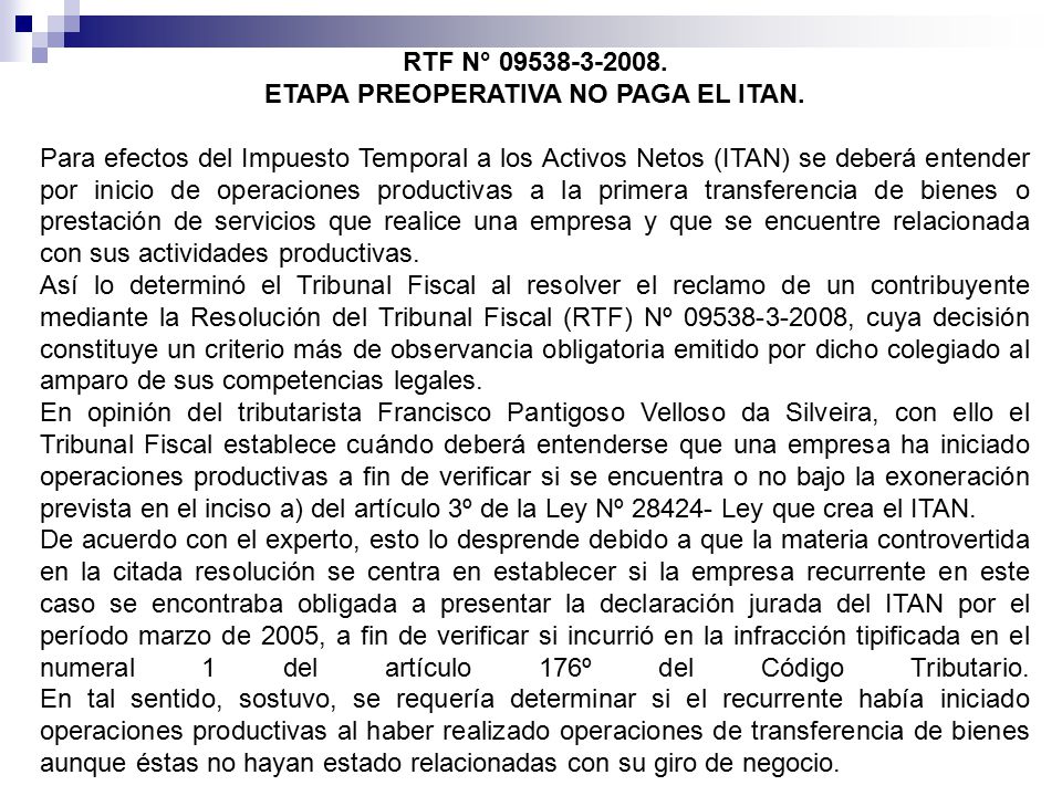 ETAPA PREOPERATIVA NO PAGA EL ITAN.