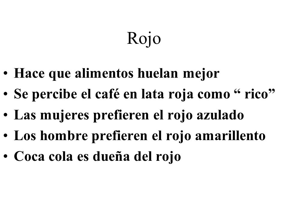 Rojo Hace que alimentos huelan mejor