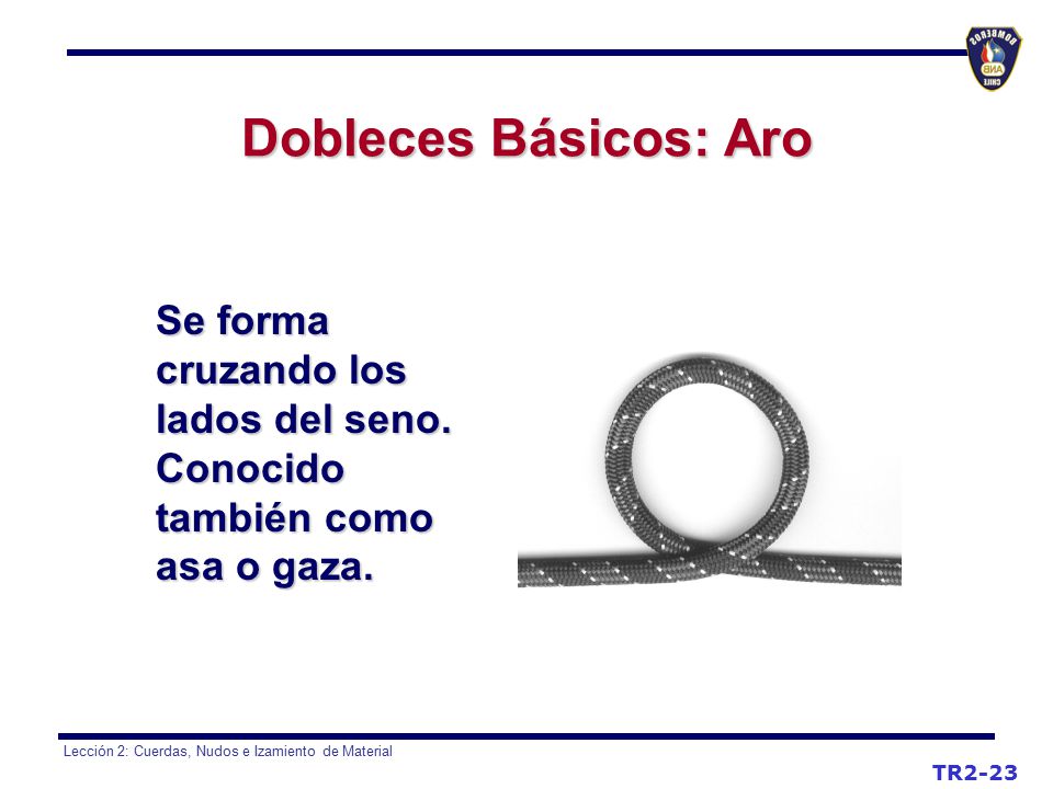 Dobleces Básicos: Aro Se forma cruzando los lados del seno.